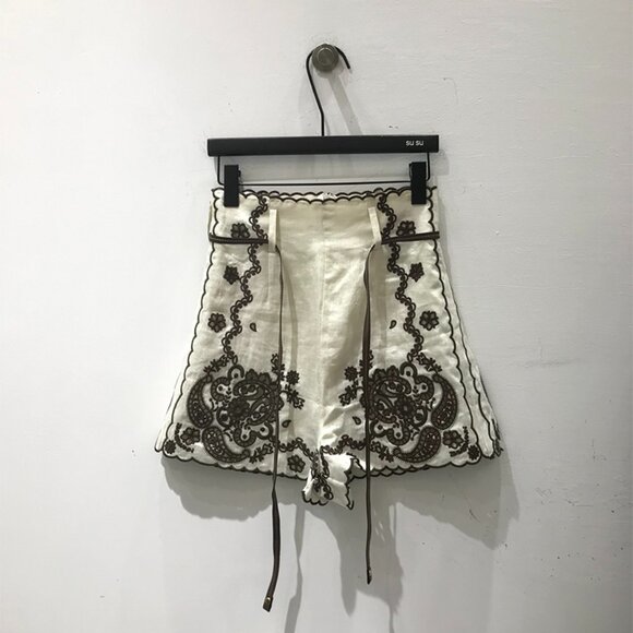 Zimmerman Linen High-Waist Shorts - Picture 1 of 4